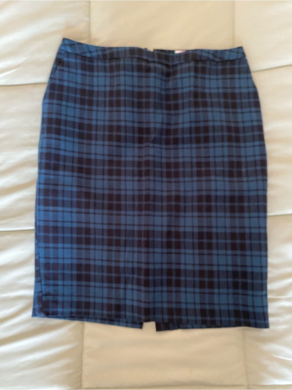 Merona Blue and Green Plaid Pencil Skirt